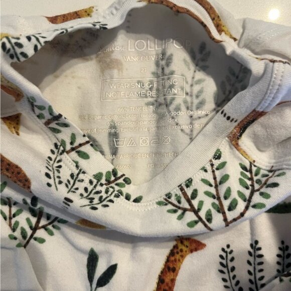 Loulou lollipop safari two piece pajama set - Picture 2 of 2